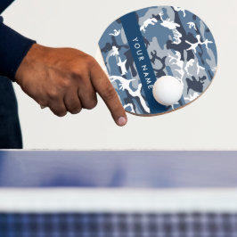 Winter Snow Blue Camouflage Ihr Name Personalisier Tischtennis Schläger