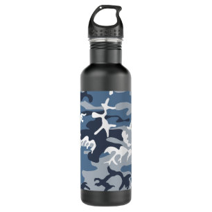 Winter Snow Blue Camouflage, Militär, Armee Edelstahlflasche