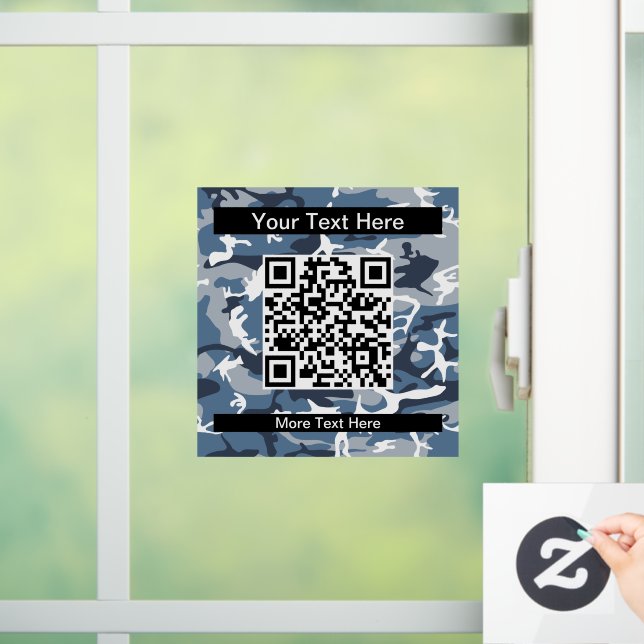 Winter Snow Blue Camouflage, Militär, Armee Fensteraufkleber (Zuhause)