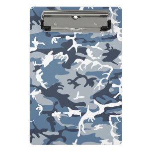 Winter Snow Blue Camouflage, Militär, Armee Mini Klemmbrett
