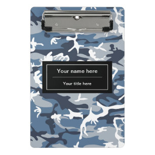 Winter Snow Blue Camouflage, Militär, Armee Mini Klemmbrett