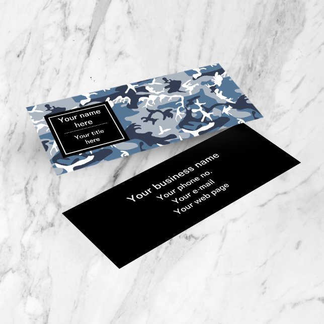 Winter Snow Blue Camouflage, Militär, Armee Mini Visitenkarte (Von Creator hochgeladen)
