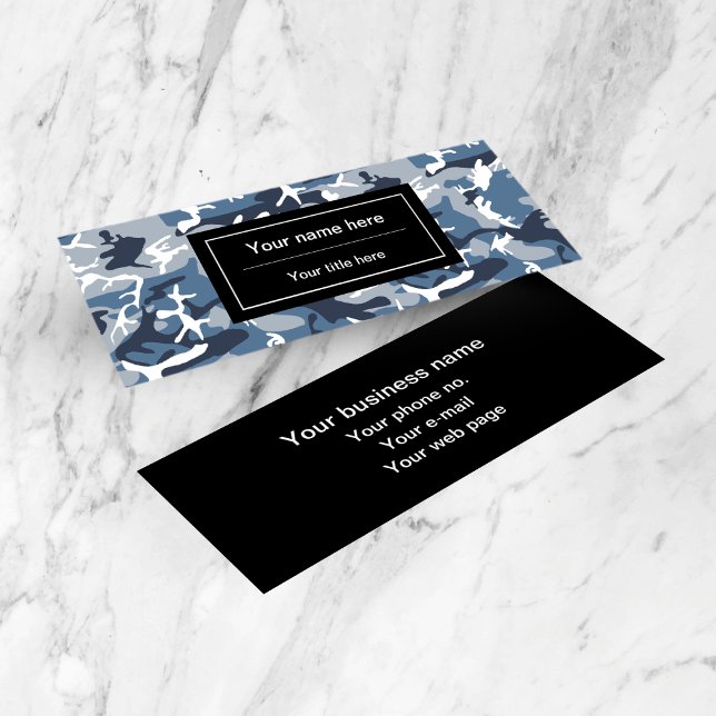 Winter Snow Blue Camouflage, Militär, Armee Mini Visitenkarte (Von Creator hochgeladen)