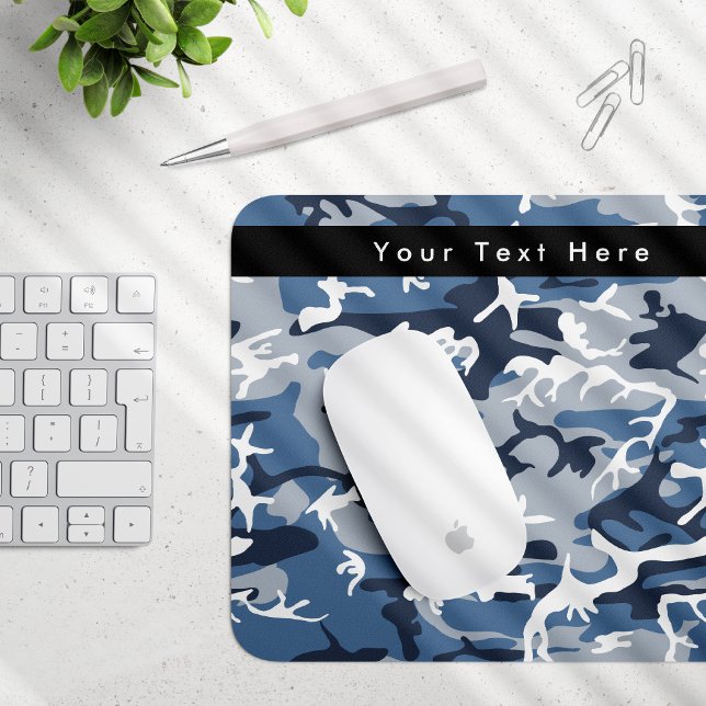 Winter Snow Blue Camouflage, Militär, Armee Mousepad (Von Creator hochgeladen)