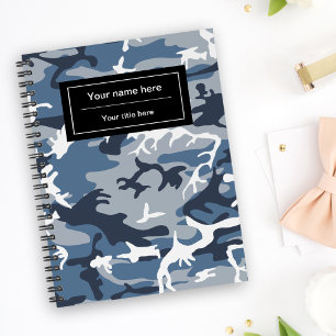 Winter Snow Blue Camouflage, Militär, Armee Notizblock
