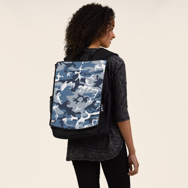 Winter Snow Blue Camouflage, Militär, Armee Rucksack (Ausgewaschen)