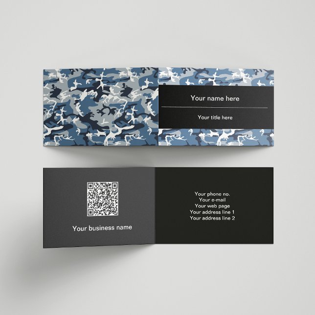 Winter Snow Blue Camouflage, Militär, Armee Visitenkarten (Von Creator hochgeladen)