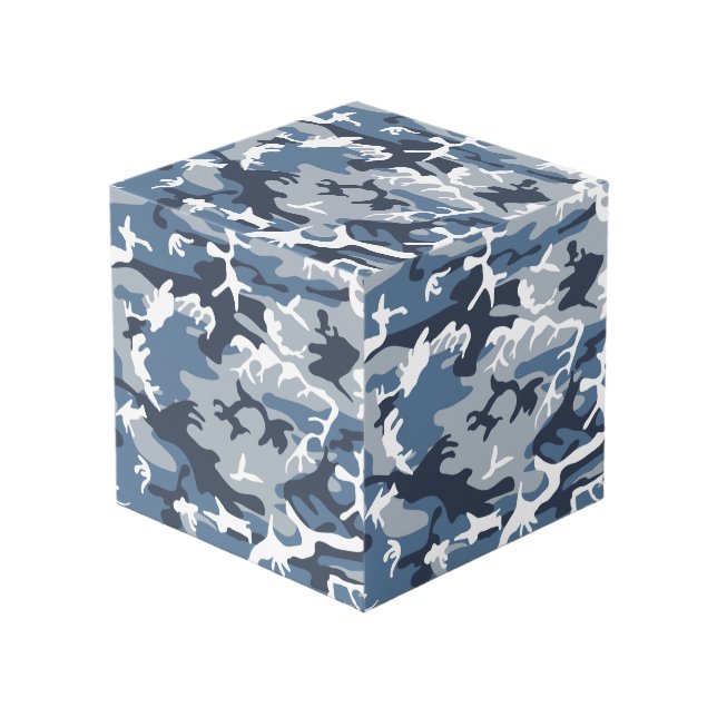 Winter Snow Blue Camouflage, Militär, Armee Würfel (Vorderseite Schrägansicht)