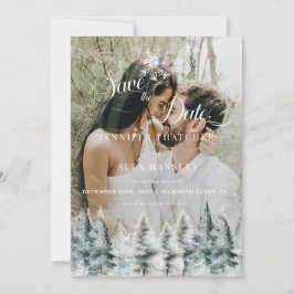 Winter Snow Christmas Wedding Save the Date Invita Einladung