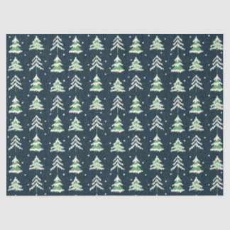 Winter Snow Evergreen Trees Seidenpapier