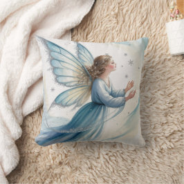 Winter Snow Fairy Watercolor Art Kissen
