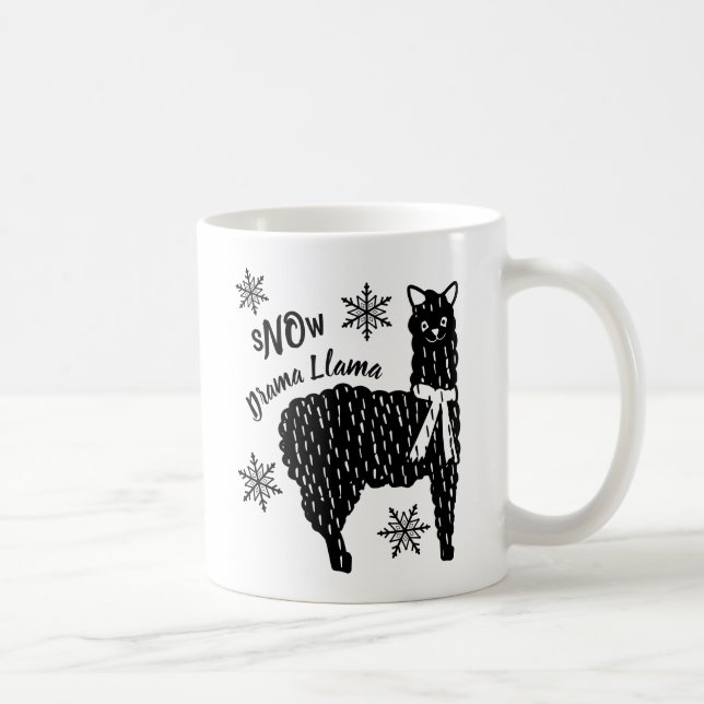 Winter Snow Funny Drama Llama Kaffeetasse (Rechts)