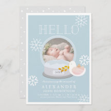 Winter Snow Globe Blue Boy Geburtserklärung