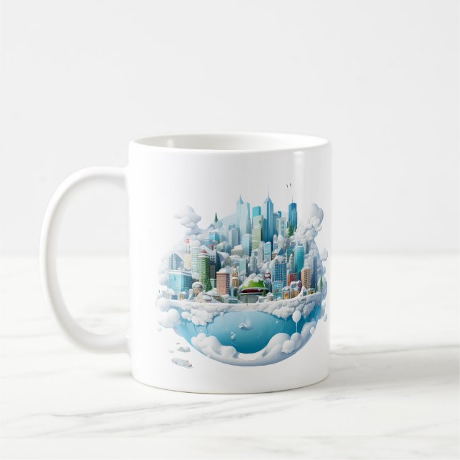 Winter Snow Globe City Kaffeetasse (Links)