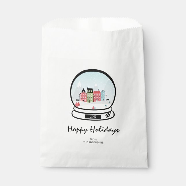 Winter Snow Globe Holiday Favor Bag Geschenktütchen (Vorderseite)
