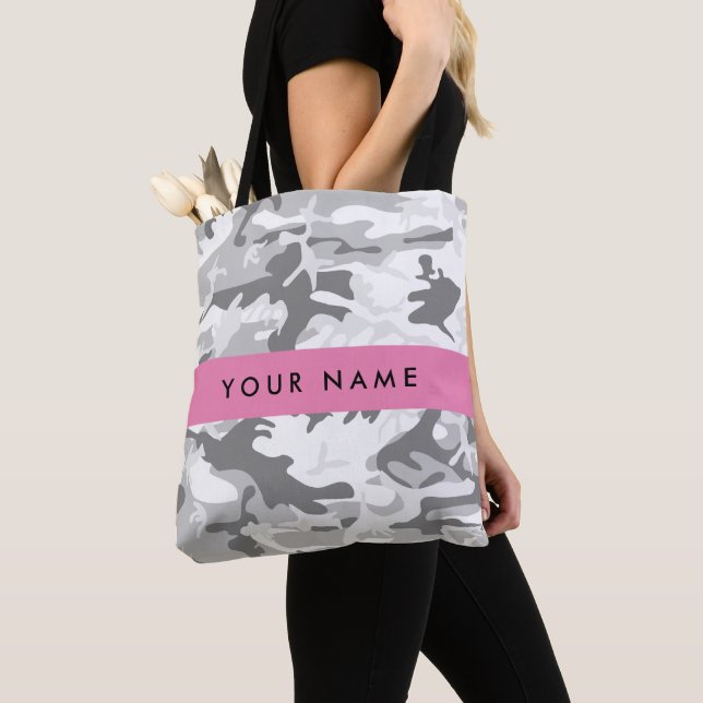 Winter Snow Gray Camouflage Ihr Name personalisier (Von Nahem)