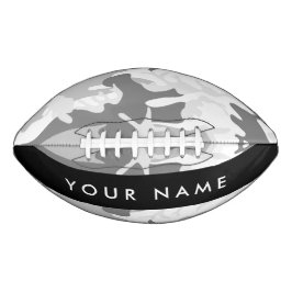 Winter Snow Gray Camouflage Ihr Name personalisier Football