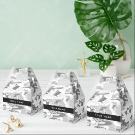 Winter Snow Gray Camouflage Ihr Name personalisier Geschenkschachtel