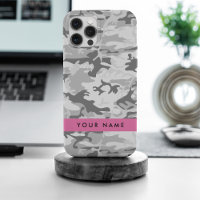 Winter Snow Gray Camouflage Ihr Name personalisier