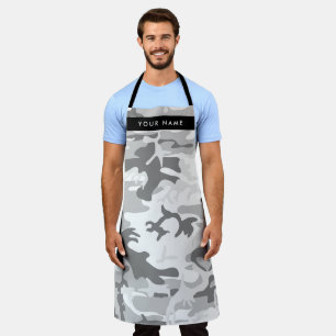 Winter Snow Gray Camouflage Ihr Name personalisier Schürze