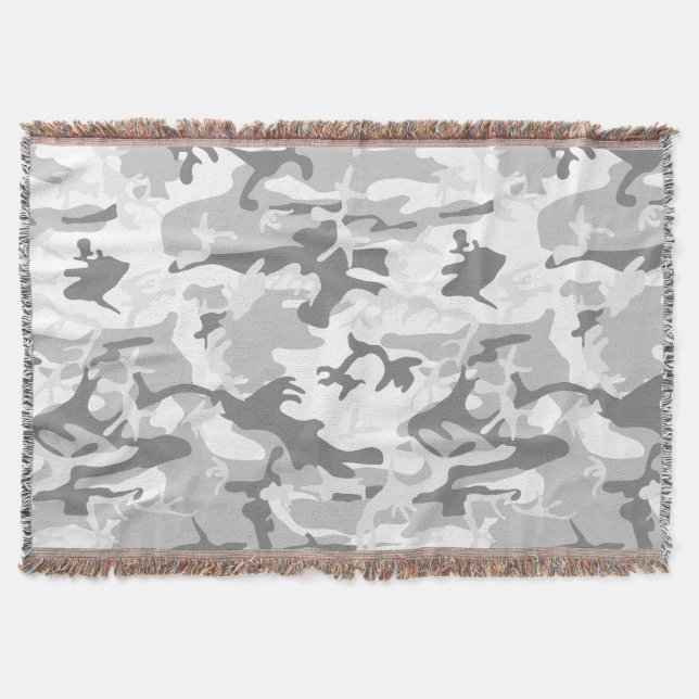 Winter Snow Gray Camouflage, Militär, Armee Decke (Vorderseite)