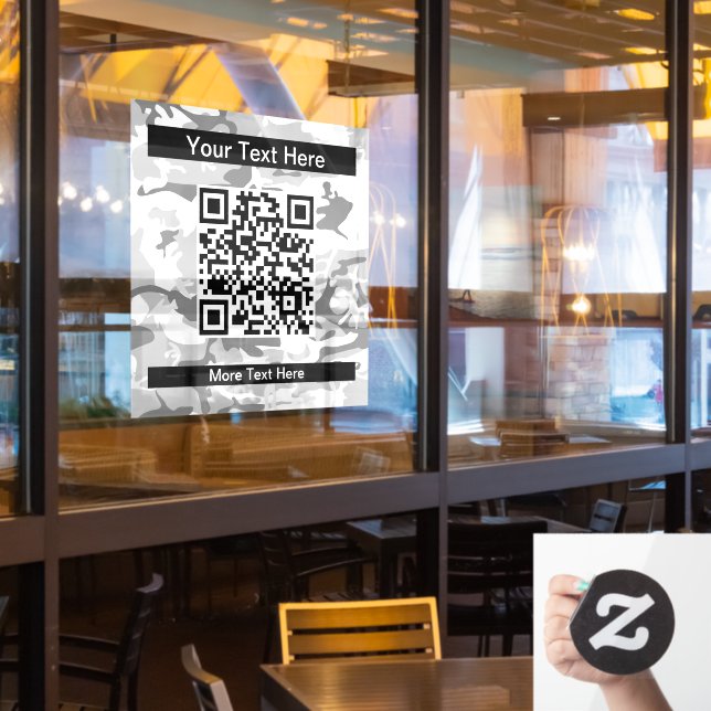 Winter Snow Gray Camouflage, Militär, Armee Fensteraufkleber (Restaurantfenster)