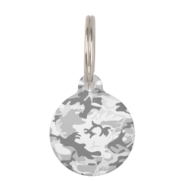 Winter Snow Gray Camouflage, Militär, Armee Haustiermarke (Vorderseite)