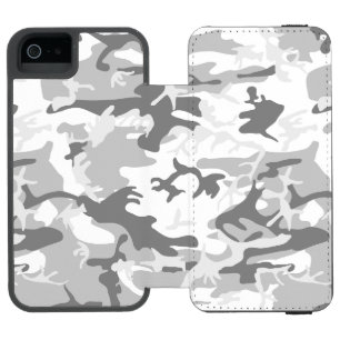 Winter Snow Gray Camouflage, Militär, Armee Incipio Watson™ iPhone 5 Geldbörsen Hülle