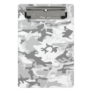 Winter Snow Gray Camouflage, Militär, Armee Mini Klemmbrett