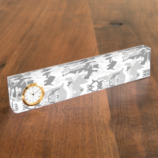 Winter Snow Gray Camouflage, Militär, Armee Namensplakette (Seite)