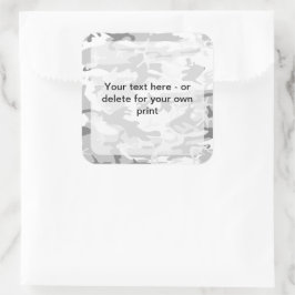 Winter Snow Gray Camouflage, Militär, Armee Quadratischer Aufkleber