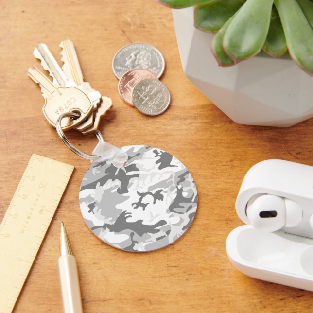 Winter Snow Gray Camouflage, Militär, Armee Schlüsselanhänger (Schreibtisch)