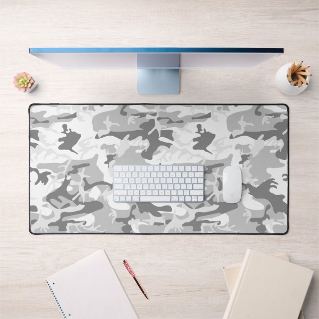Winter Snow Gray Camouflage, Militär, Armee Schreibtischunterlage (Büro 1)