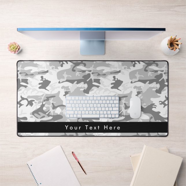 Winter Snow Gray Camouflage, Militär, Armee Schreibtischunterlage (Büro 1)