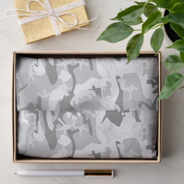 Winter Snow Gray Camouflage, Militär, Armee Seidenpapier (Geschenk)