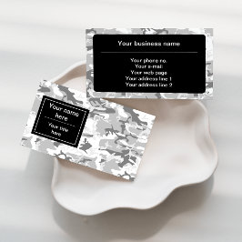 Winter Snow Gray Camouflage, Militär, Armee Visitenkarte