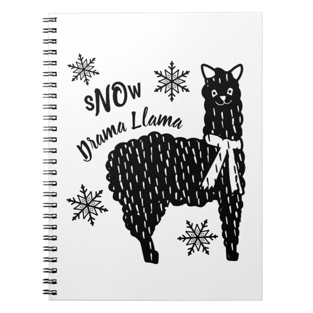 Winter Snow No Drama Llama Notizblock (Vorderseite)