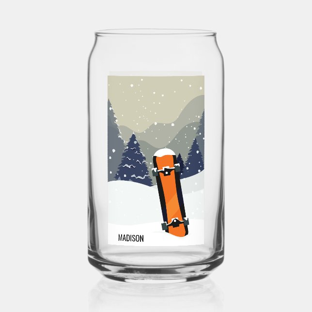 Winter Snowboard individuelle Name Dosenglas (Vorderseite)