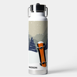 Winter Snowboard individuelle Name Trinkflasche