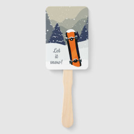 Winter Snowboarden für benutzerdefinierte Texthand Fächer