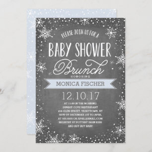 Winter Snowflake Baby Dusche Brunch Chalkboard Einladung
