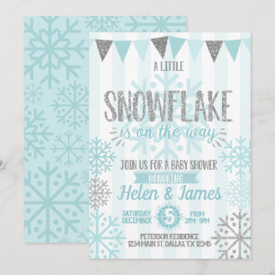 Winter Snowflake Baby Dusche Einladung