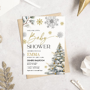 Winter Snowflake Baby Dusche Einladung