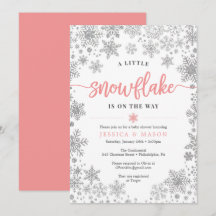 Winter Snowflake Baby Dusche Einladungen Karte