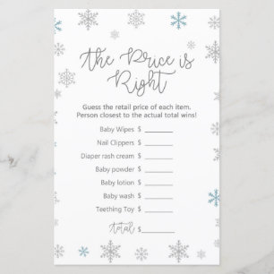 Winter Snowflake Baby Shower Game PRINTIERT