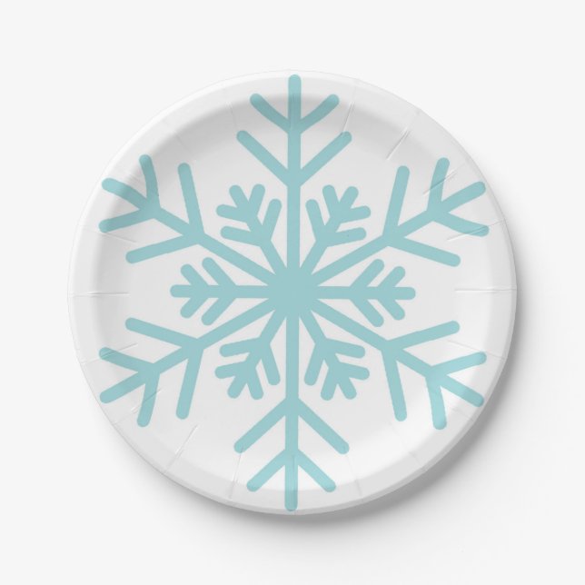 Winter Snowflake Baby Shower Paper Tellers Boy Pappteller (Vorderseite)