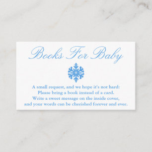 Winter Snowflake Babydusche Bücher für Babykarte Begleitkarte