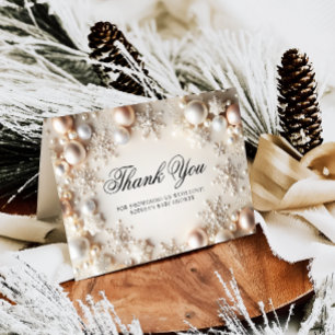 Winter Snowflake Babydusche Danke Karte
