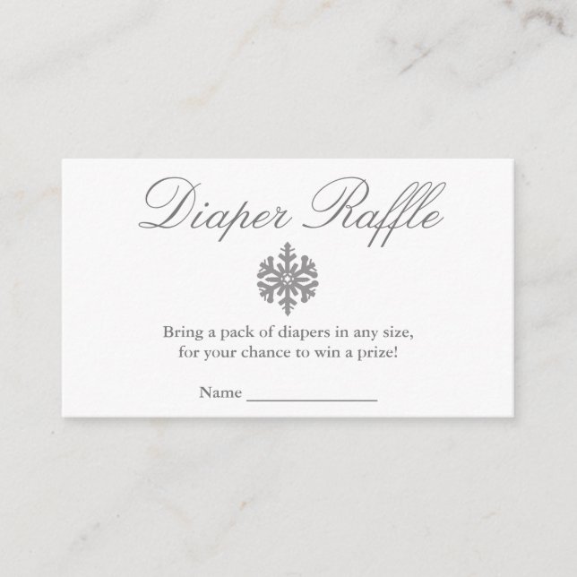 Winter Snowflake Babydusche Windelwaschkarte Begleitkarte (Vorderseite)