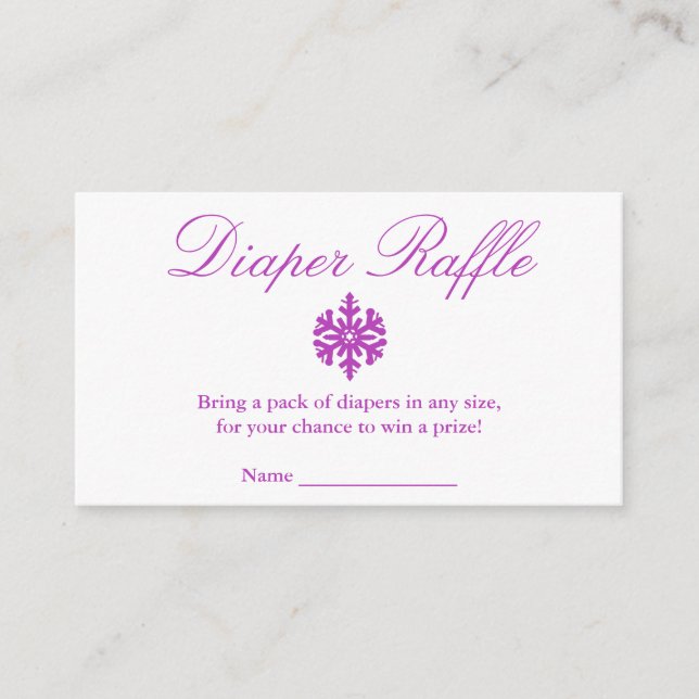 Winter Snowflake Babydusche Windelwaschkarte Begleitkarte (Vorderseite)